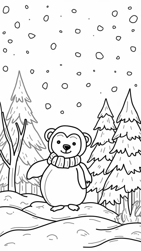 coloriages d’hiver gratuit pour les enfants d’âge préscolaire